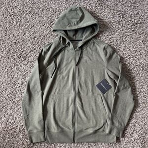 Beyond Yoga Free Fit Hoodie Mens Small Green Full Zip Athleisure Minimalist New
